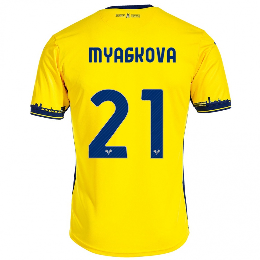 Niño Fútbol Camiseta Alina Myagkova #21 Amarillo 2ª Equipación 2023/24 México