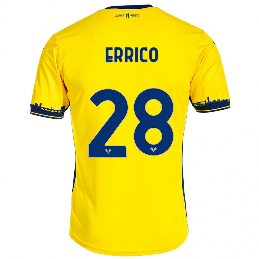 Niño Fútbol Camiseta Emma Raffaella Errico #28 Amarillo 2ª Equipación 2023/24 México