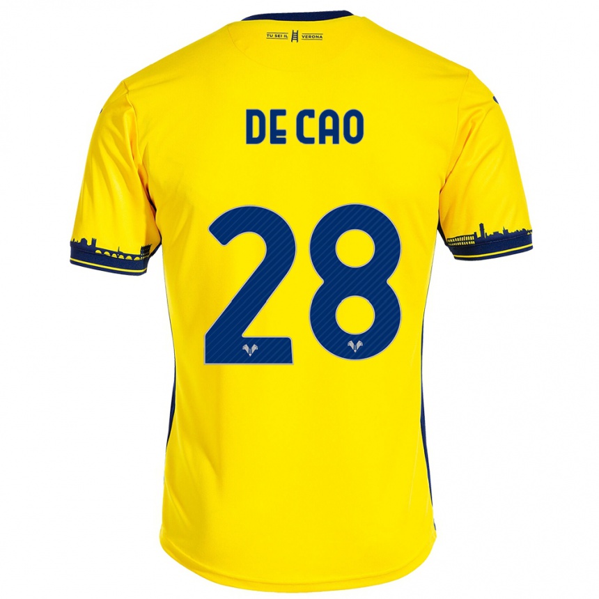 Niño Fútbol Camiseta Elena De Cao #28 Amarillo 2ª Equipación 2023/24 México