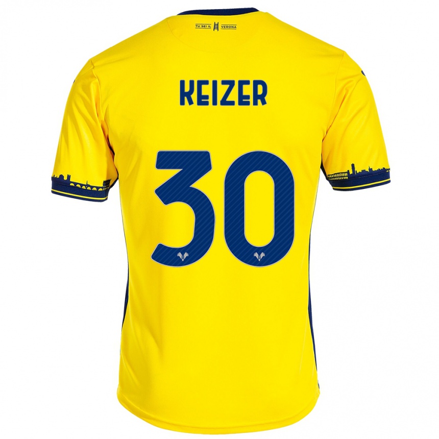 Niño Fútbol Camiseta Fanny Keizer #30 Amarillo 2ª Equipación 2023/24 México