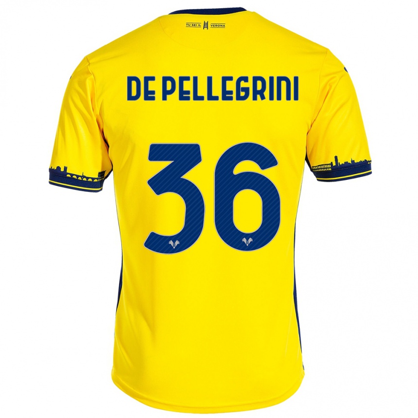 Niño Fútbol Camiseta Erika De Pellegrini #36 Amarillo 2ª Equipación 2023/24 México