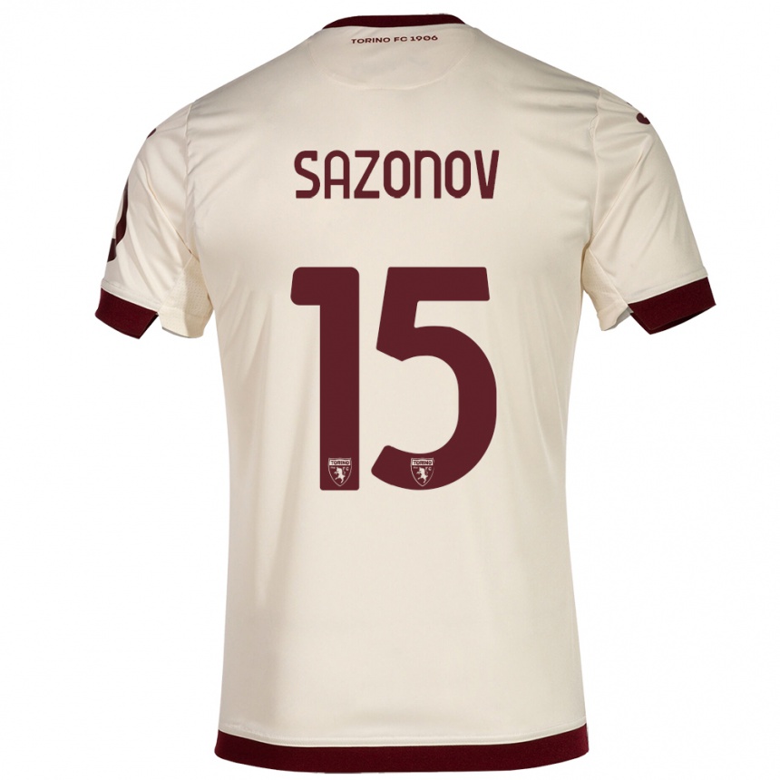 Niño Fútbol Camiseta Saba Sazonov #15 Champán 2ª Equipación 2023/24 México