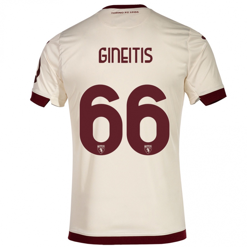 Niño Fútbol Camiseta Gvidas Gineitis #66 Champán 2ª Equipación 2023/24 México