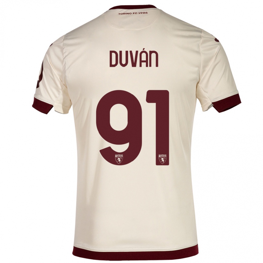 Niño Fútbol Camiseta Duván Zapata #91 Champán 2ª Equipación 2023/24 México