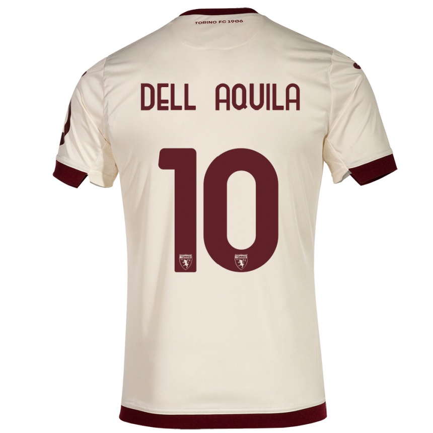 Niño Fútbol Camiseta Francesco Dell'aquila #10 Champán 2ª Equipación 2023/24 México