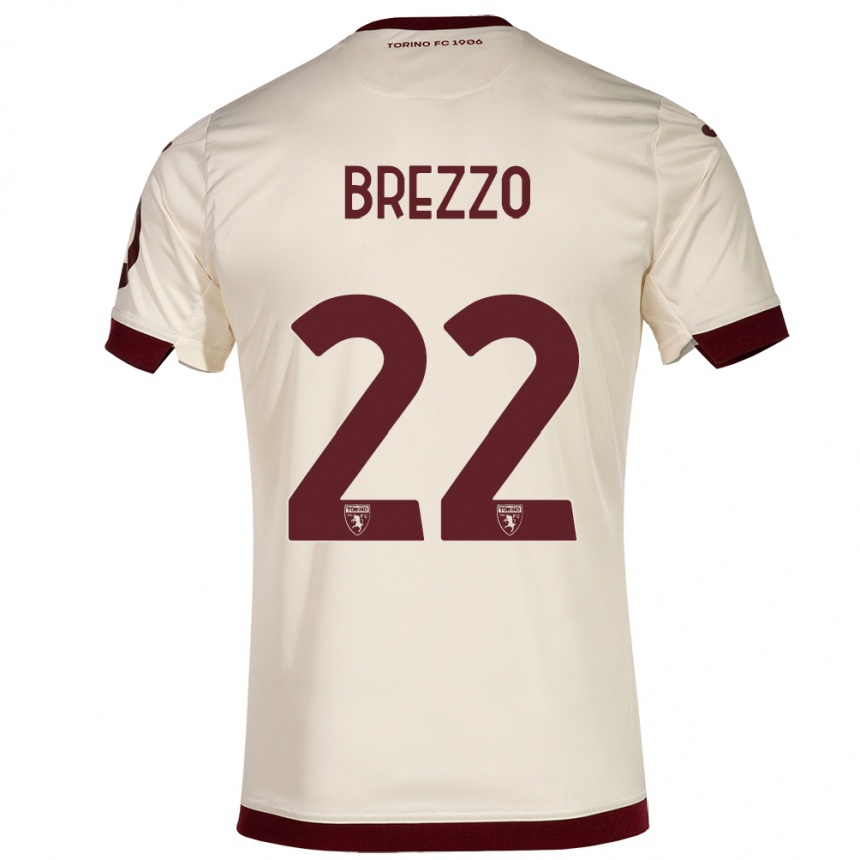 Niño Fútbol Camiseta Matteo Brezzo #22 Champán 2ª Equipación 2023/24 México