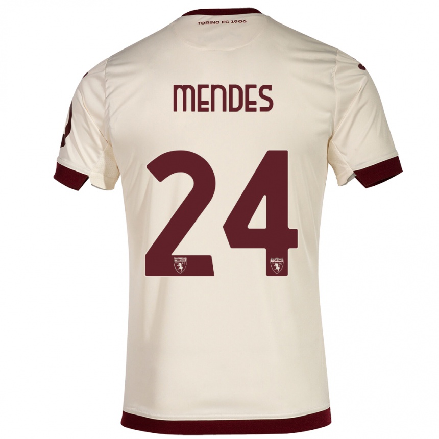 Niño Fútbol Camiseta Rodrigo Mendes #24 Champán 2ª Equipación 2023/24 México