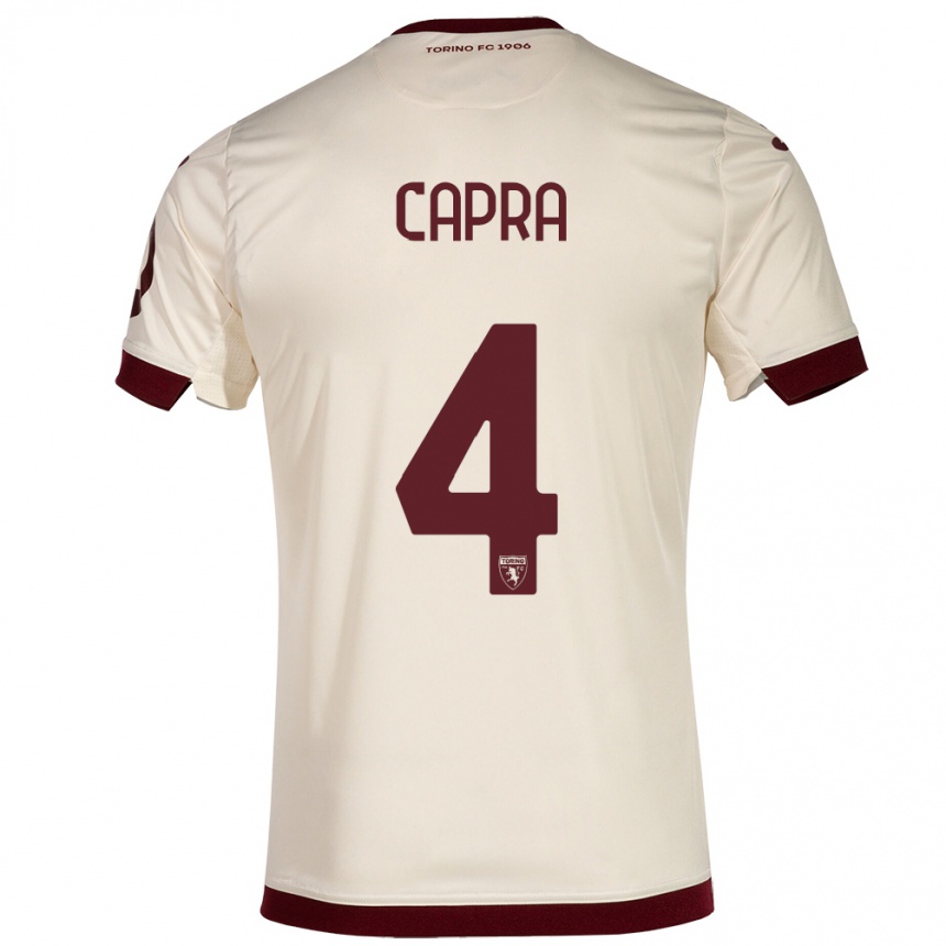 Niño Fútbol Camiseta Valentina Capra #4 Champán 2ª Equipación 2023/24 México