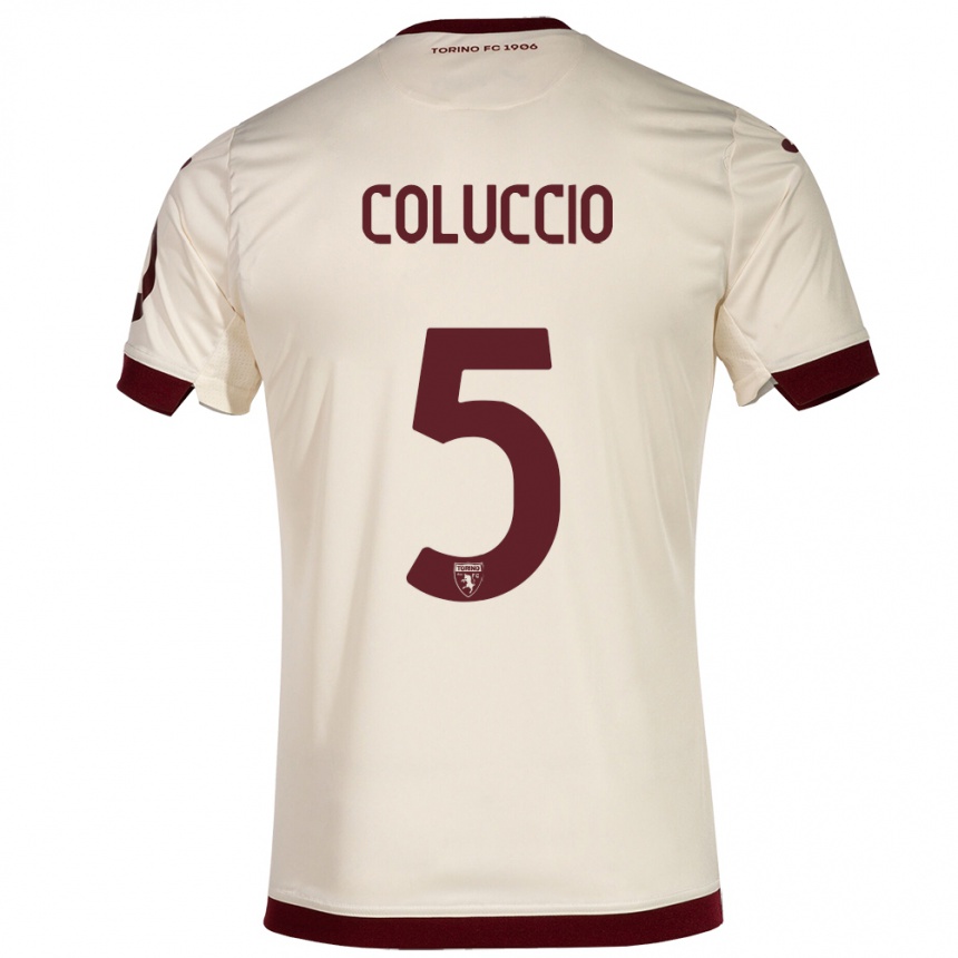 Niño Fútbol Camiseta Francesca Coluccio #5 Champán 2ª Equipación 2023/24 México