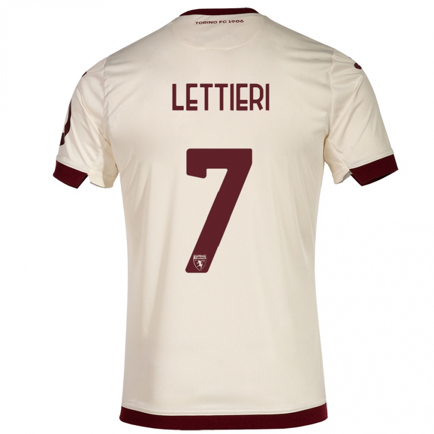 Niño Fútbol Camiseta Jessica Lettieri #7 Champán 2ª Equipación 2023/24 México