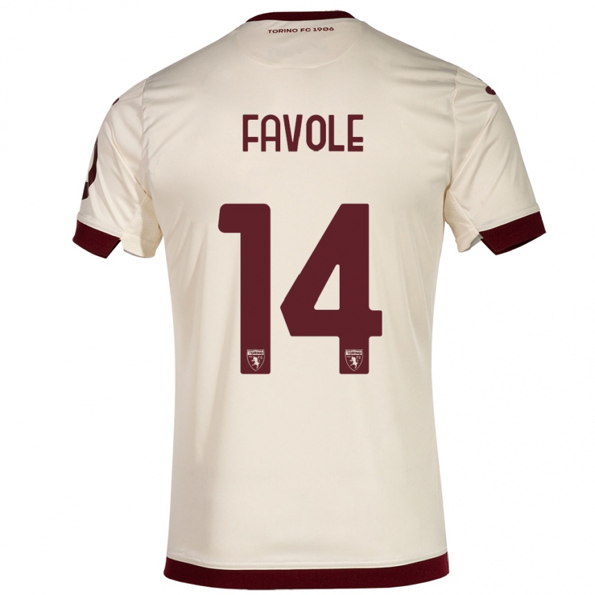 Niño Fútbol Camiseta Annalisa Favole #14 Champán 2ª Equipación 2023/24 México