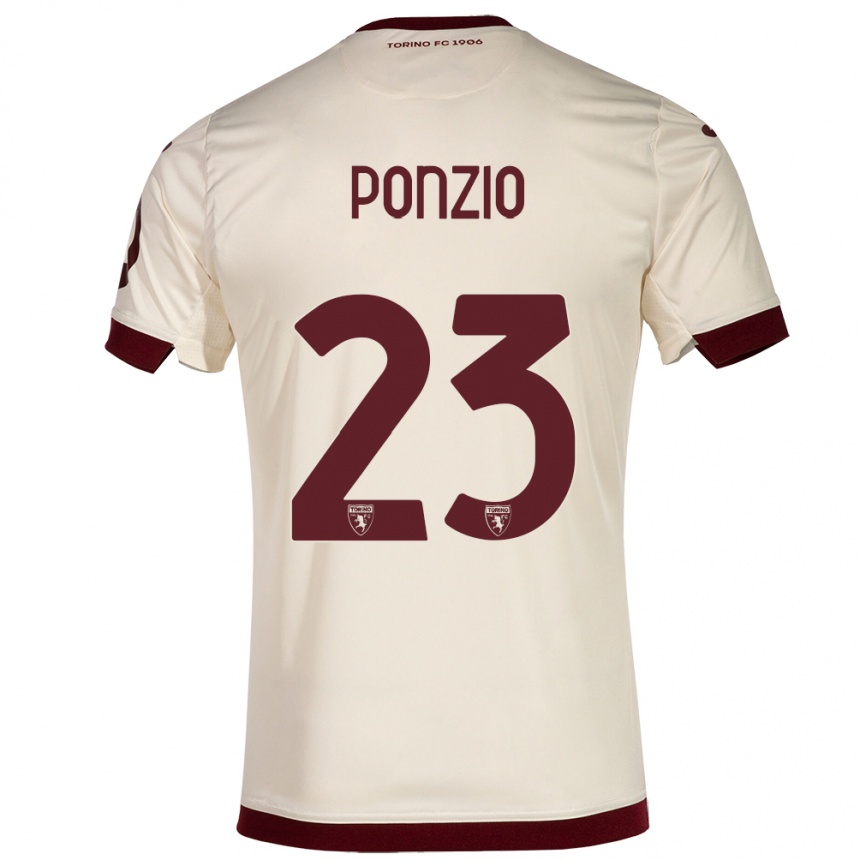 Niño Fútbol Camiseta Erika Ponzio #23 Champán 2ª Equipación 2023/24 México