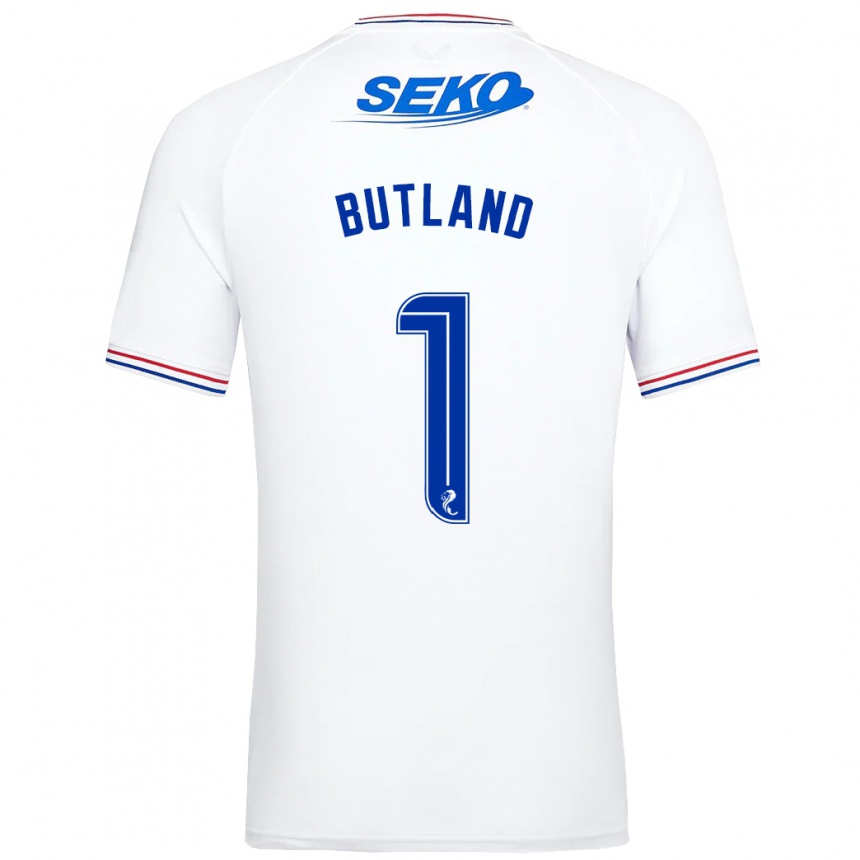 Niño Fútbol Camiseta Jack Butland #1 Blanco 2ª Equipación 2023/24 México