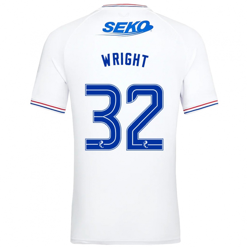 Niño Fútbol Camiseta Kieran Wright #32 Blanco 2ª Equipación 2023/24 México