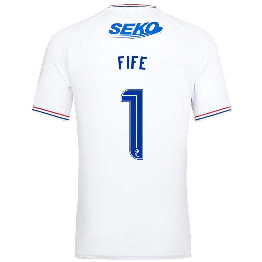 Niño Fútbol Camiseta Jenna Fife #1 Blanco 2ª Equipación 2023/24 México