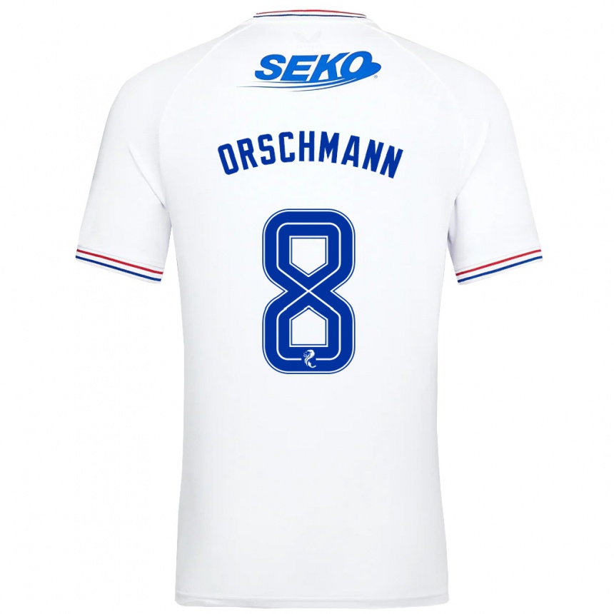 Niño Fútbol Camiseta Dina Orschmann #8 Blanco 2ª Equipación 2023/24 México