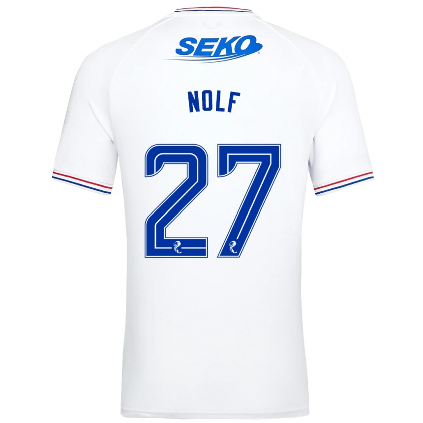 Niño Fútbol Camiseta Madeline Nolf #27 Blanco 2ª Equipación 2023/24 México