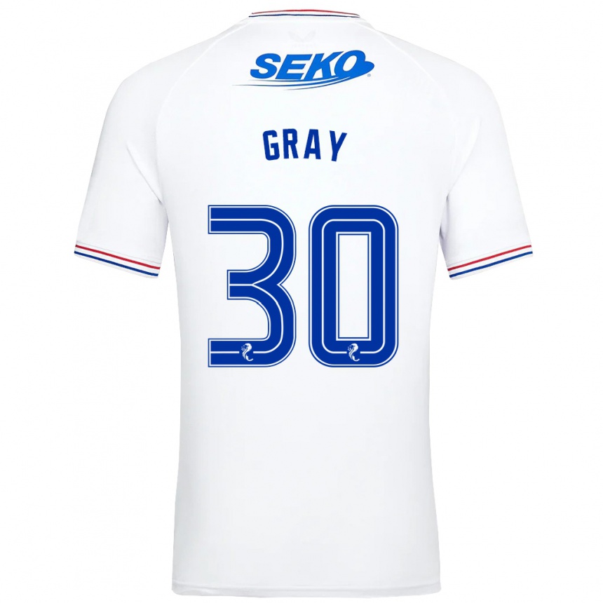 Niño Fútbol Camiseta Georgia Gray #30 Blanco 2ª Equipación 2023/24 México