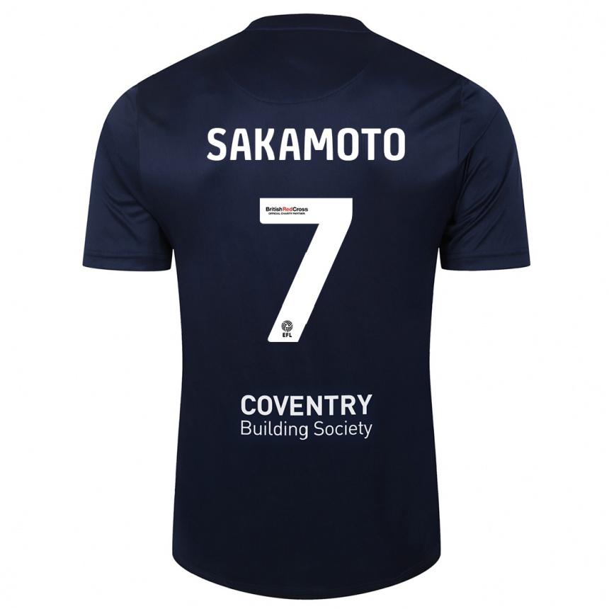 Niño Fútbol Camiseta Tatsuhiro Sakamoto #7 Rojo Azul Marino 2ª Equipación 2023/24 México