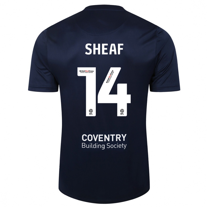 Niño Fútbol Camiseta Ben Sheaf #14 Rojo Azul Marino 2ª Equipación 2023/24 México