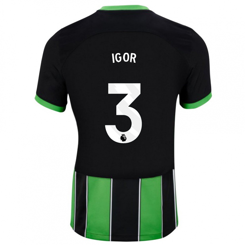 Niño Fútbol Camiseta Igor #3 Verde Negro 2ª Equipación 2023/24 México