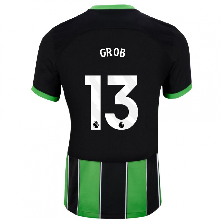 Niño Fútbol Camiseta Pascal Groß #13 Verde Negro 2ª Equipación 2023/24 México