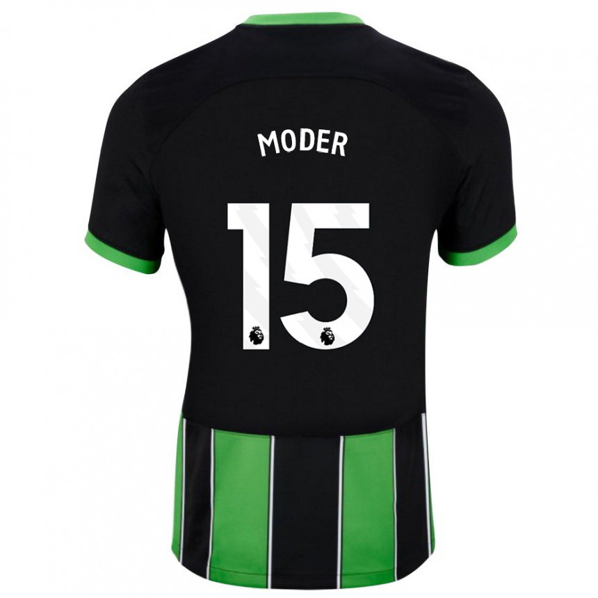 Niño Fútbol Camiseta Jakub Moder #15 Verde Negro 2ª Equipación 2023/24 México