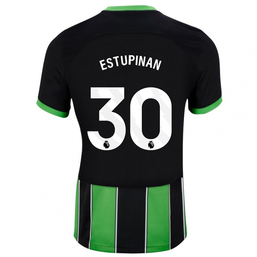 Niño Fútbol Camiseta Pervis Estupiñán #30 Verde Negro 2ª Equipación 2023/24 México