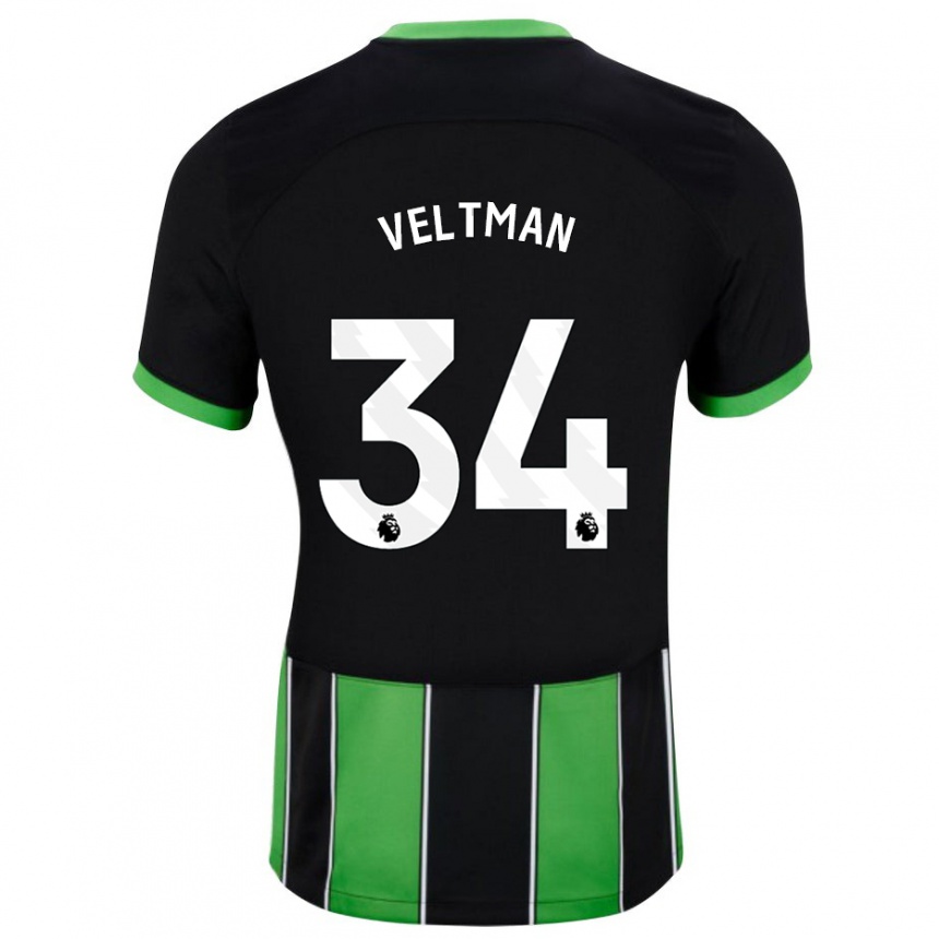 Niño Fútbol Camiseta Joël Veltman #34 Verde Negro 2ª Equipación 2023/24 México