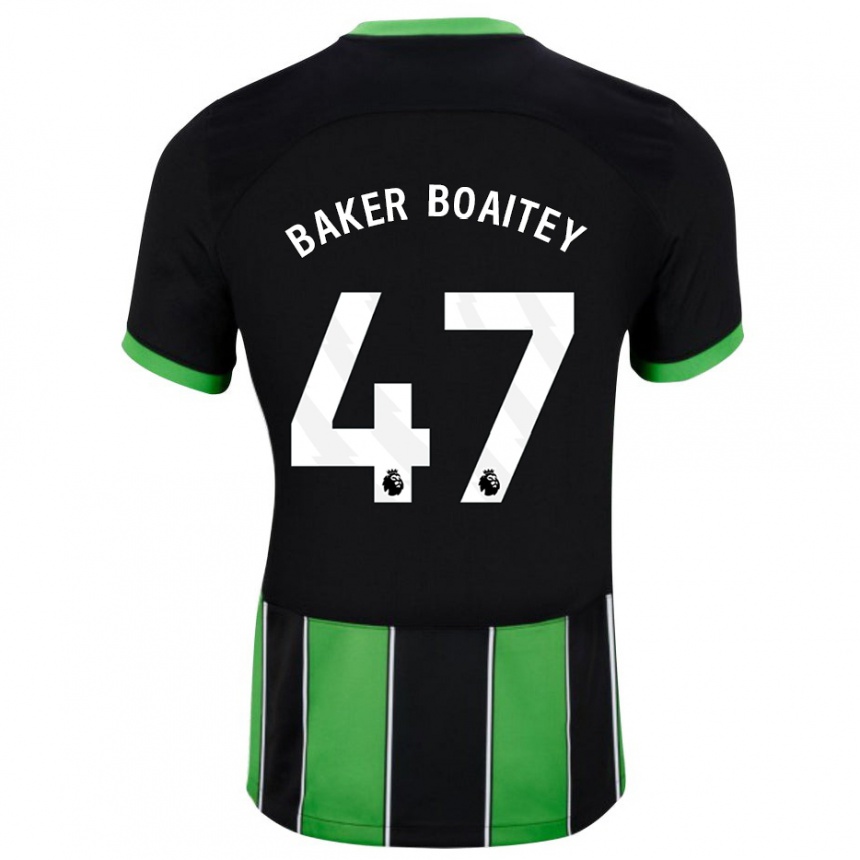 Niño Fútbol Camiseta Benicio Baker-Boaitey #47 Verde Negro 2ª Equipación 2023/24 México