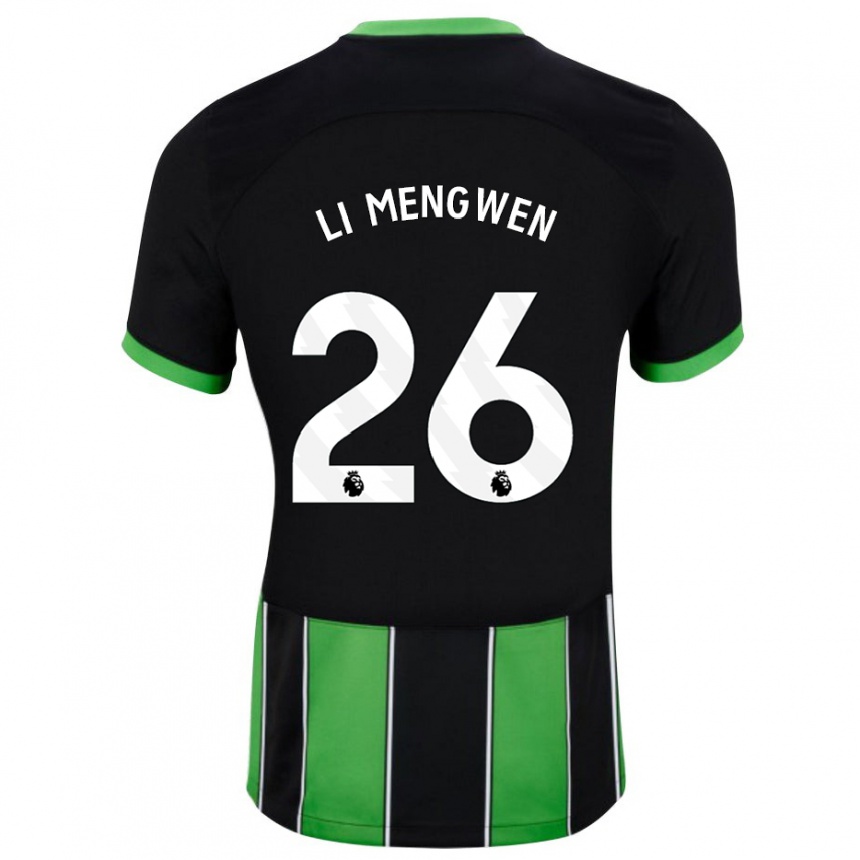 Niño Fútbol Camiseta Li Mengwen #26 Verde Negro 2ª Equipación 2023/24 México