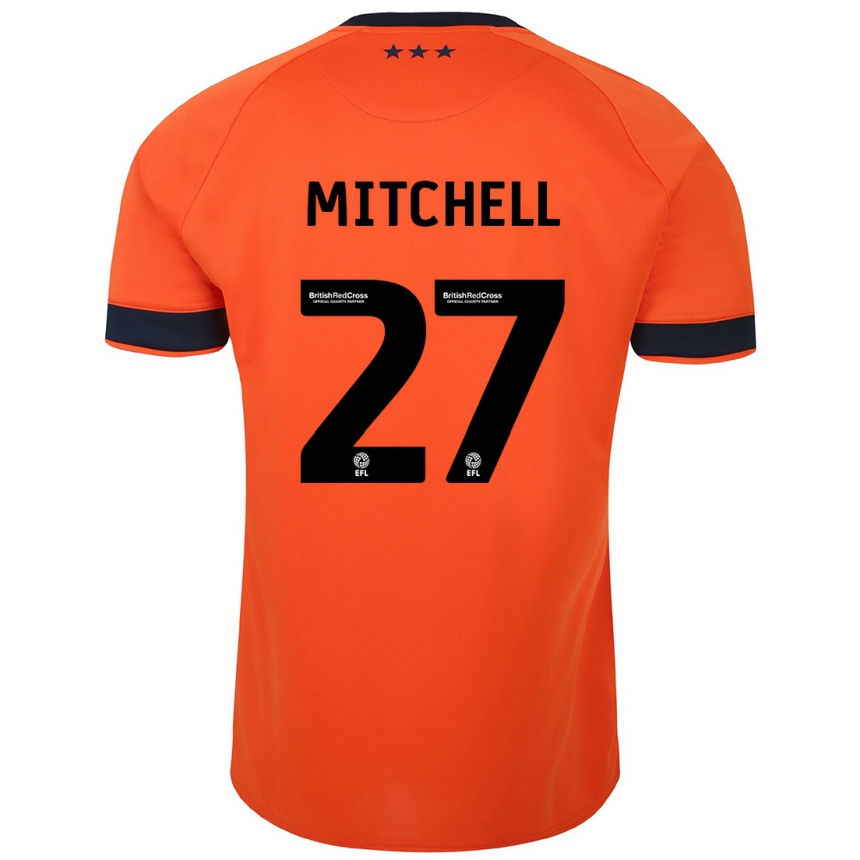 Niño Fútbol Camiseta Leah Mitchell #27 Naranja 2ª Equipación 2023/24 México