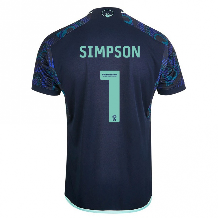 Niño Fútbol Camiseta Carrie Simpson #1 Azul 2ª Equipación 2023/24 México