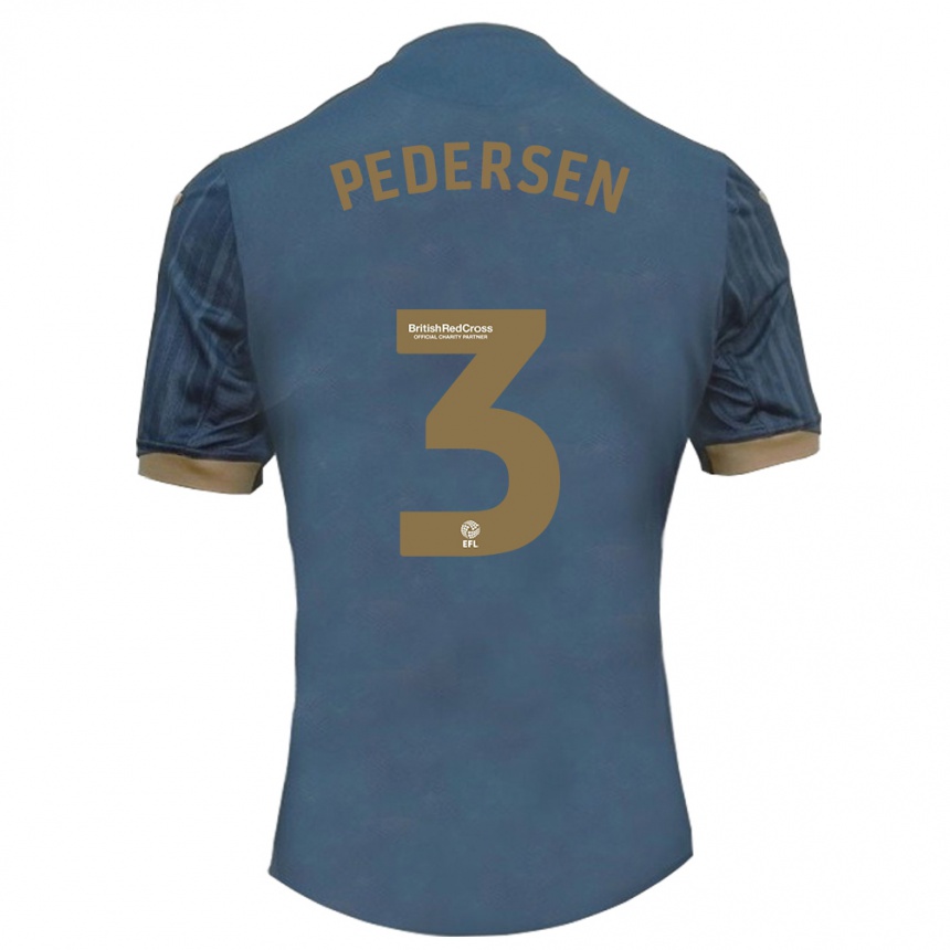 Niño Fútbol Camiseta Kristian Pedersen #3 Verde Azulado Oscuro 2ª Equipación 2023/24 México