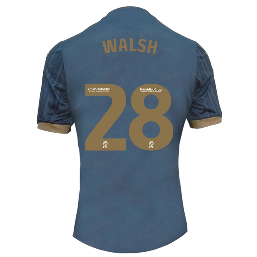 Niño Fútbol Camiseta Liam Walsh #28 Verde Azulado Oscuro 2ª Equipación 2023/24 México