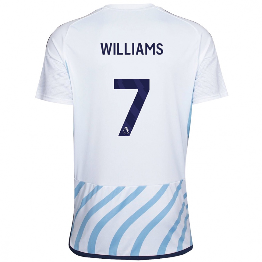 Niño Fútbol Camiseta Neco Williams #7 Blanco Azul 2ª Equipación 2023/24 México