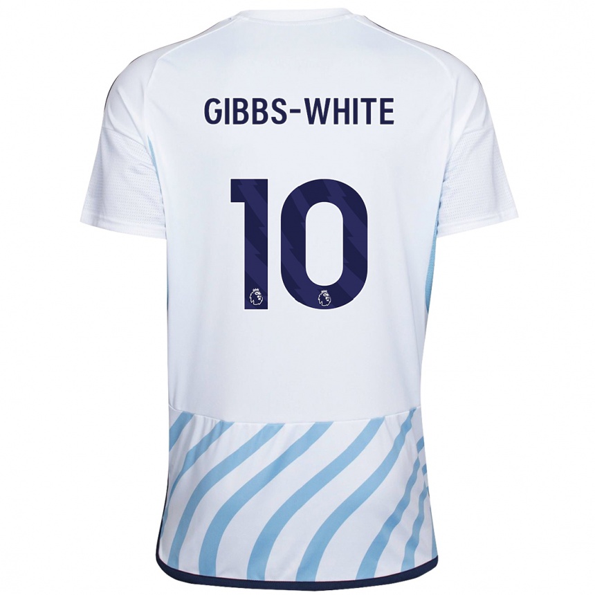 Niño Fútbol Camiseta Morgan Gibbs-White #10 Blanco Azul 2ª Equipación 2023/24 México