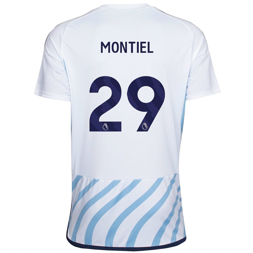 Niño Fútbol Camiseta Gonzalo Montiel #29 Blanco Azul 2ª Equipación 2023/24 México