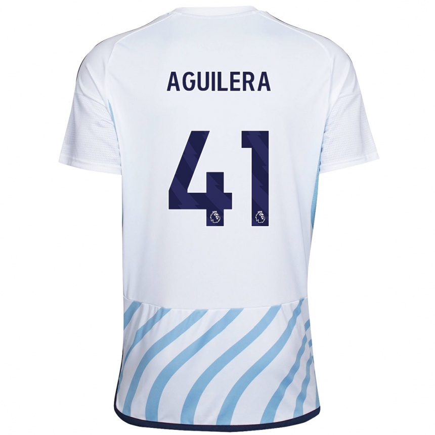 Niño Fútbol Camiseta Brandon Aguilera #41 Blanco Azul 2ª Equipación 2023/24 México