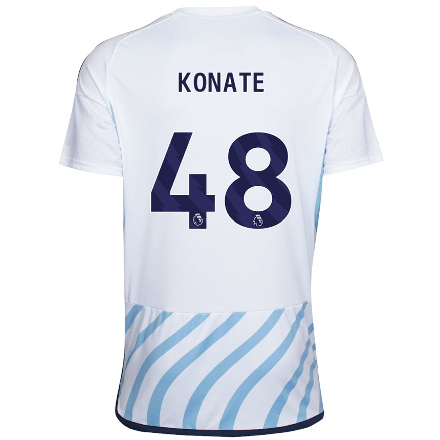 Niño Fútbol Camiseta Ateef Konaté #48 Blanco Azul 2ª Equipación 2023/24 México