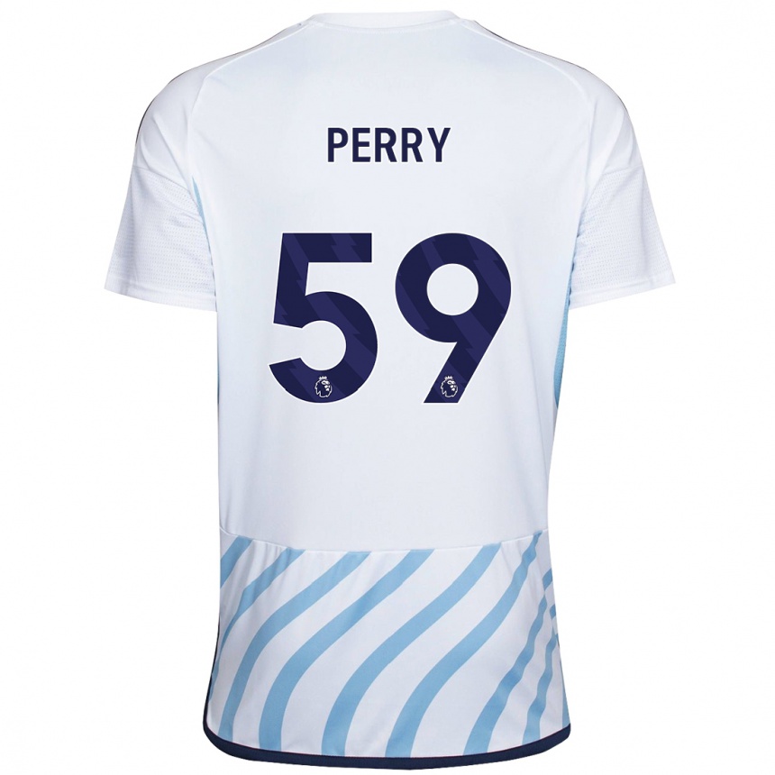 Niño Fútbol Camiseta Ben Perry #59 Blanco Azul 2ª Equipación 2023/24 México