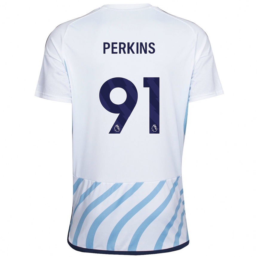 Niño Fútbol Camiseta Jack Perkins #91 Blanco Azul 2ª Equipación 2023/24 México