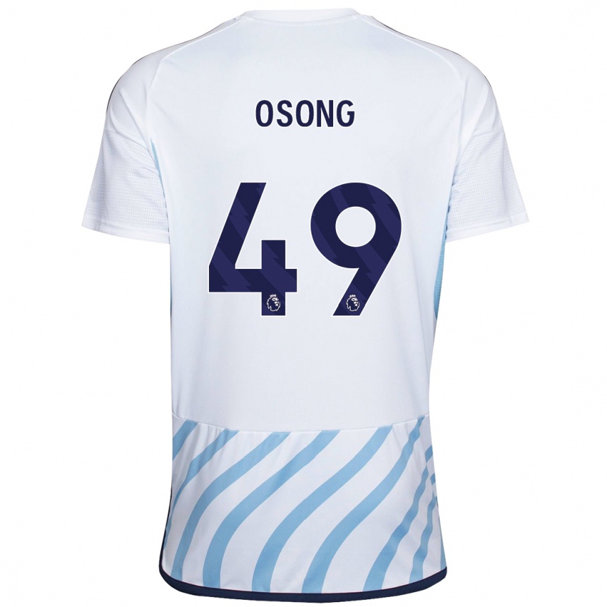 Niño Fútbol Camiseta Detlef Esapa Osong #49 Blanco Azul 2ª Equipación 2023/24 México