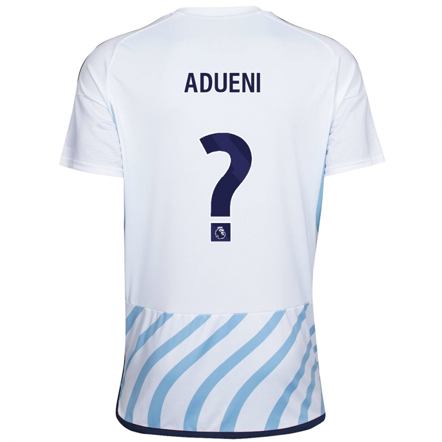 Niño Fútbol Camiseta Kevin Adueni #0 Blanco Azul 2ª Equipación 2023/24 México