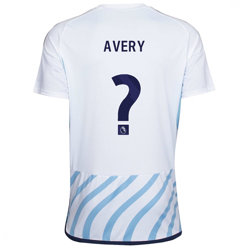 Niño Fútbol Camiseta Theo Avery #0 Blanco Azul 2ª Equipación 2023/24 México