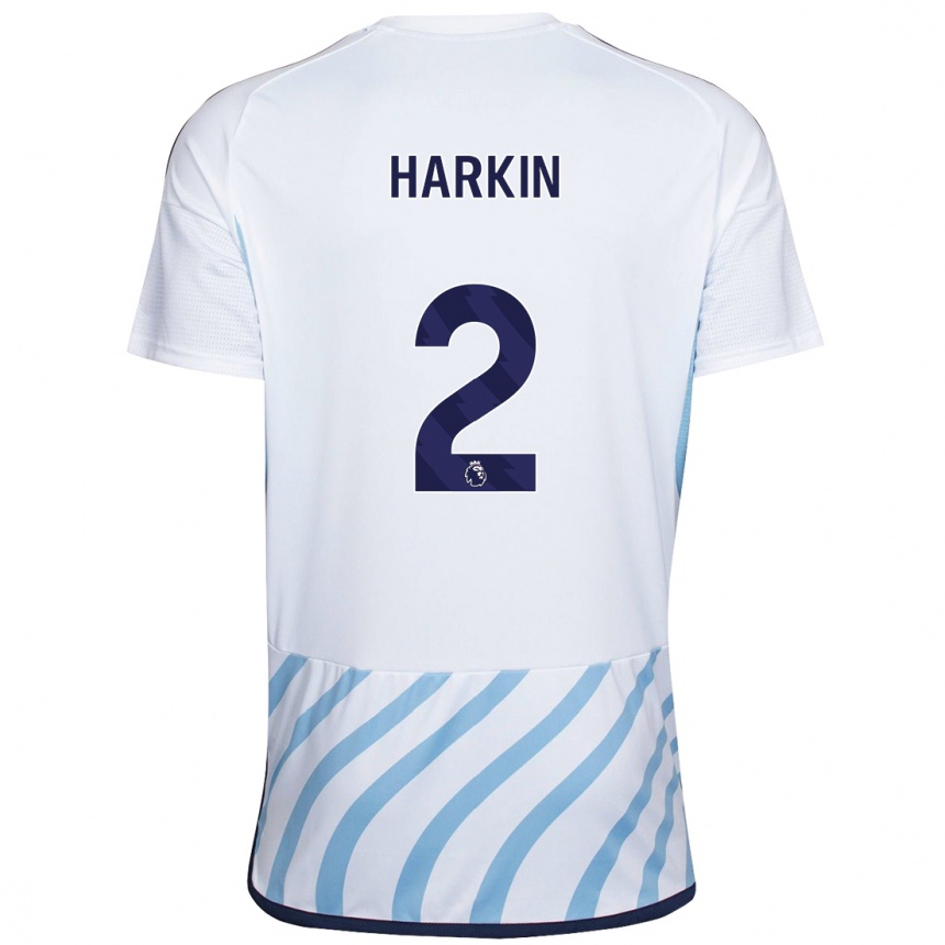 Niño Fútbol Camiseta Lyndsey Harkin #2 Blanco Azul 2ª Equipación 2023/24 México