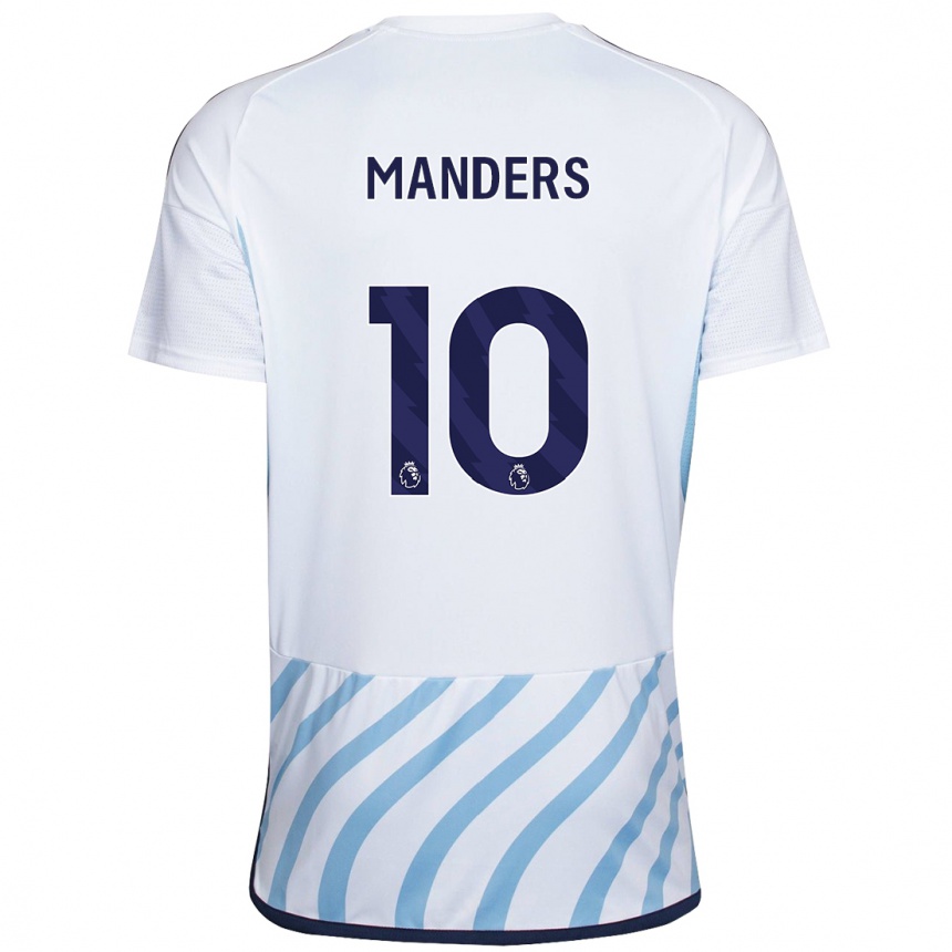 Niño Fútbol Camiseta Holly Manders #10 Blanco Azul 2ª Equipación 2023/24 México