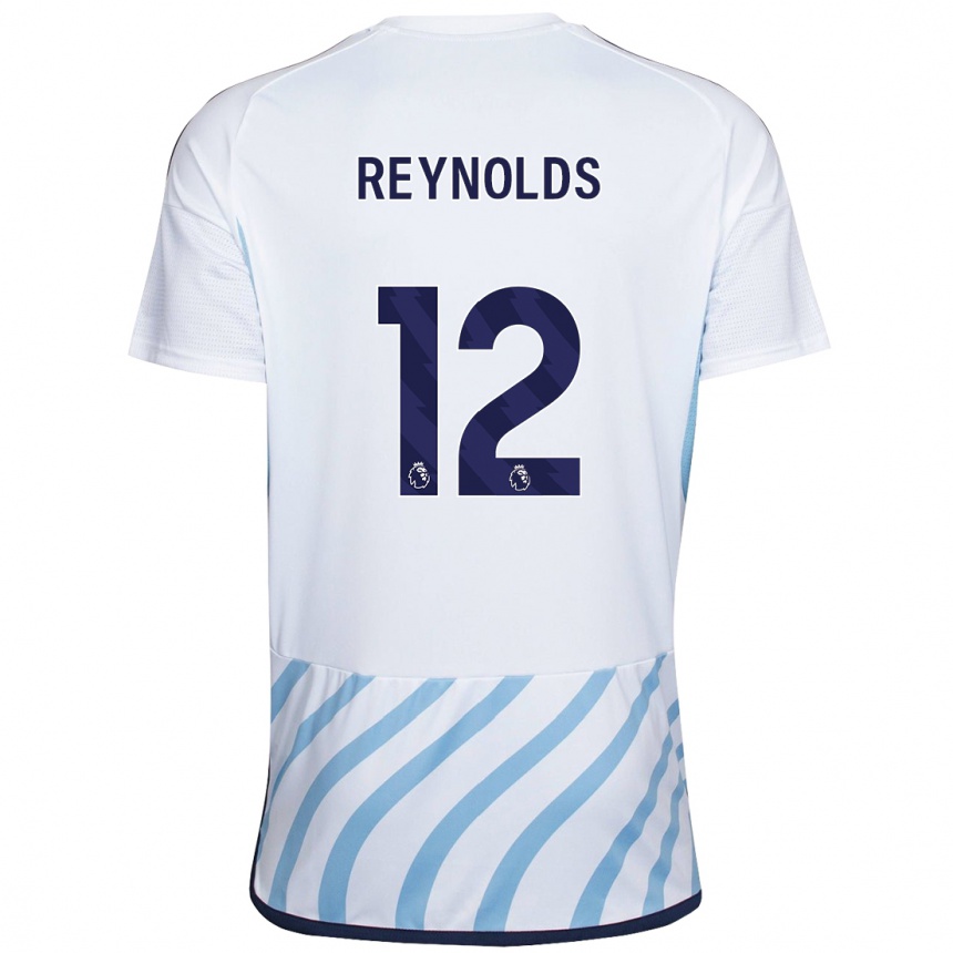 Niño Fútbol Camiseta Niamh Reynolds #12 Blanco Azul 2ª Equipación 2023/24 México