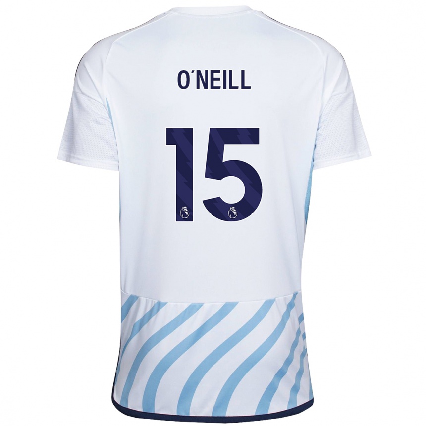 Niño Fútbol Camiseta Laura-Jayne O'neill #15 Blanco Azul 2ª Equipación 2023/24 México