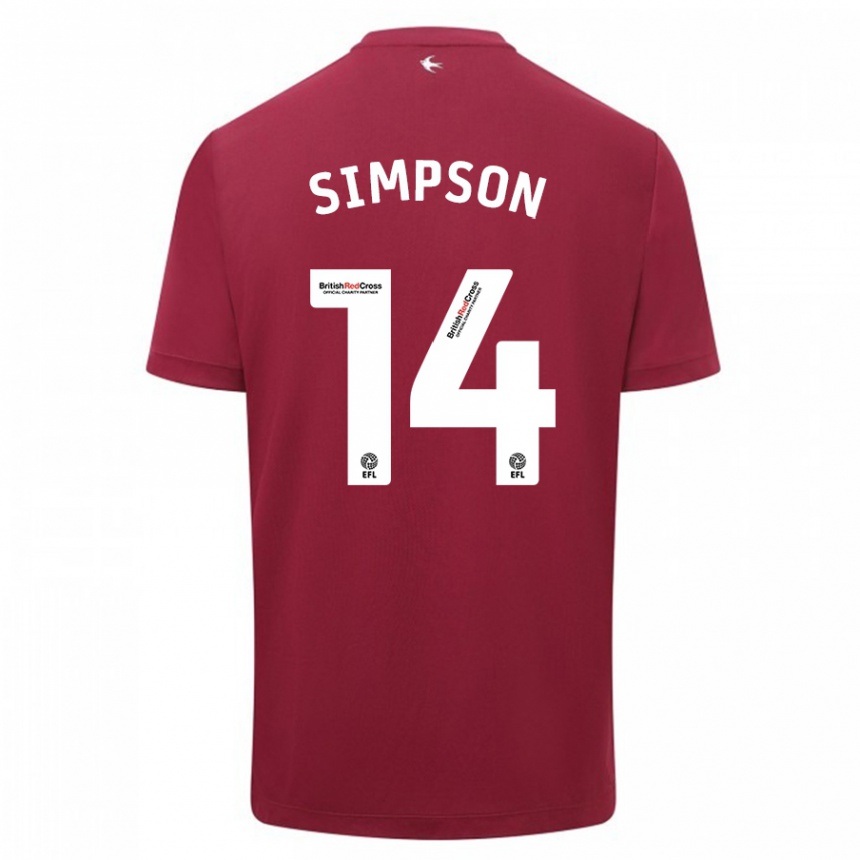 Niño Fútbol Camiseta Jasmine Simpson #14 Rojo 2ª Equipación 2023/24 México